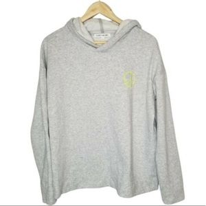 Elizabeth and James Gray Hoodie Pullover with Neon Peace sign small sweatshirt